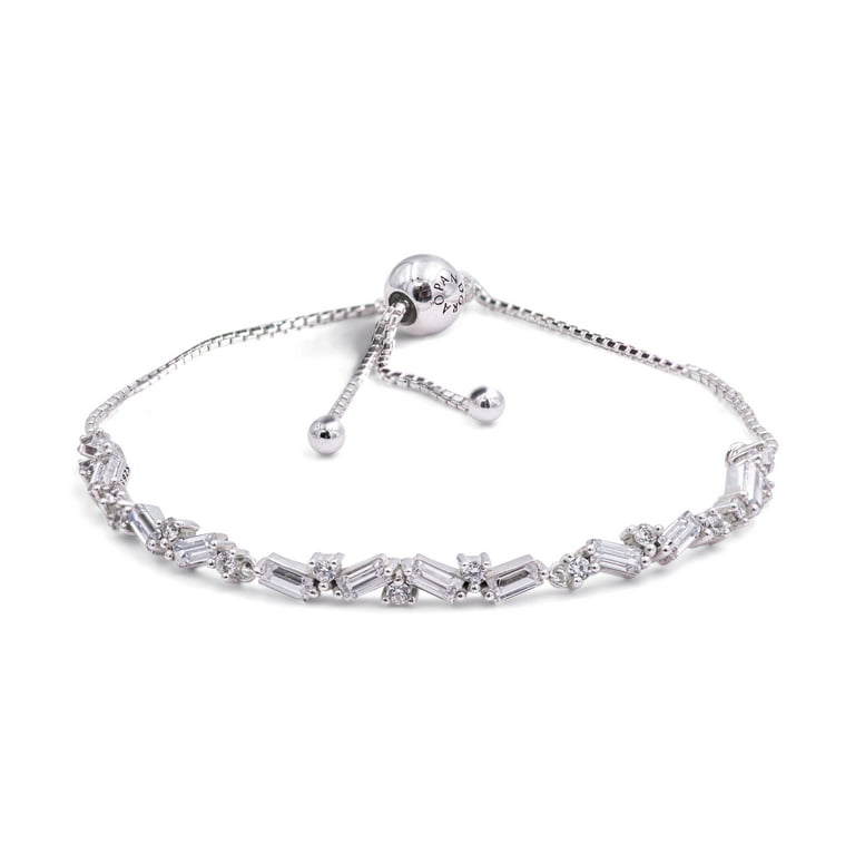 Pandora Sparkling Ice Cube Slider Tennis Bracelet - Walmart.com
