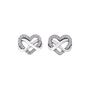 Pandora Sparkling Infinity Heart Stud Earrings