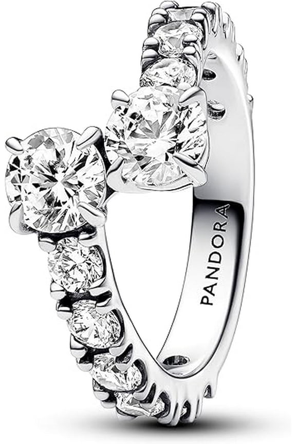 Sparkling Overlapping Band Ring