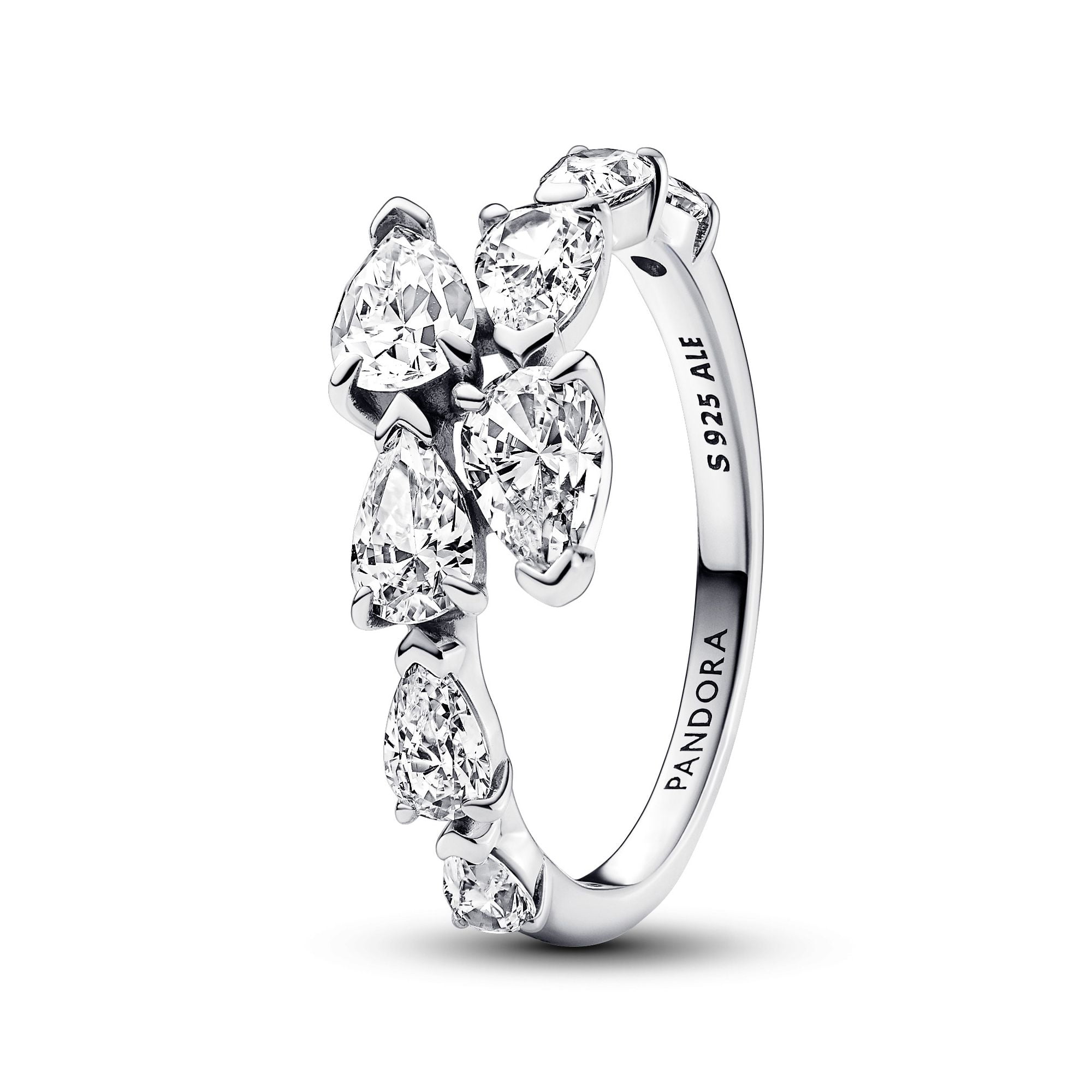 Ring in sterling silver w/Pave-set clear CZ Ring sz 58 Ring in sterling silver w/Pave-set clear CZ Ring sz 58