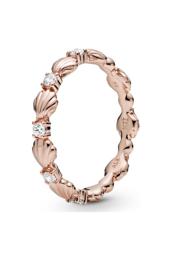 Sparkling Seashell Band Ring