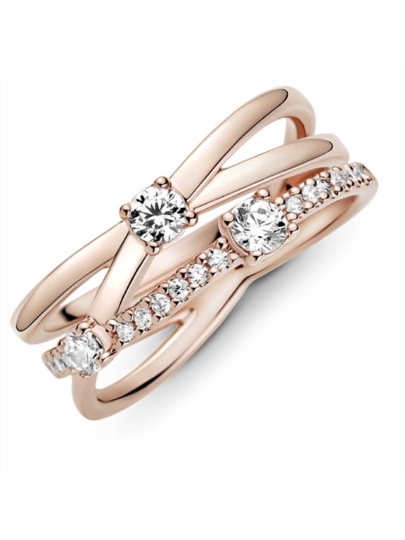 Sparkling Triple Band Ring