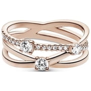 Pandora Sparkling Triple Band Ring