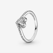 PANDORA Sparkling Wishbone Heart Ring Sterling Silver (5)
