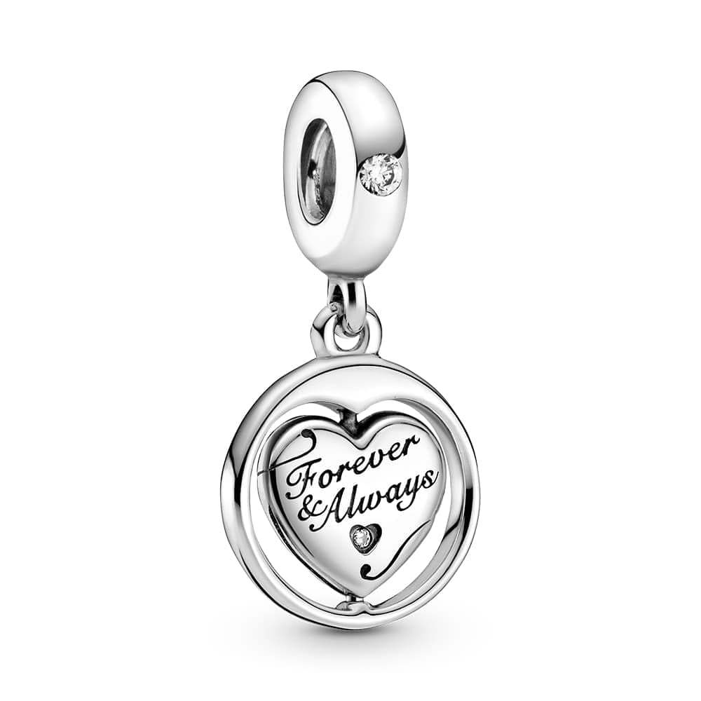Pandora Spinning Forever & Always Soulmate Dangle Charm - Compatible Moments Bracelets - Jewelry for Women - Gift for Women in Your Life - Made with Sterling Silver & Cubic Zirconia