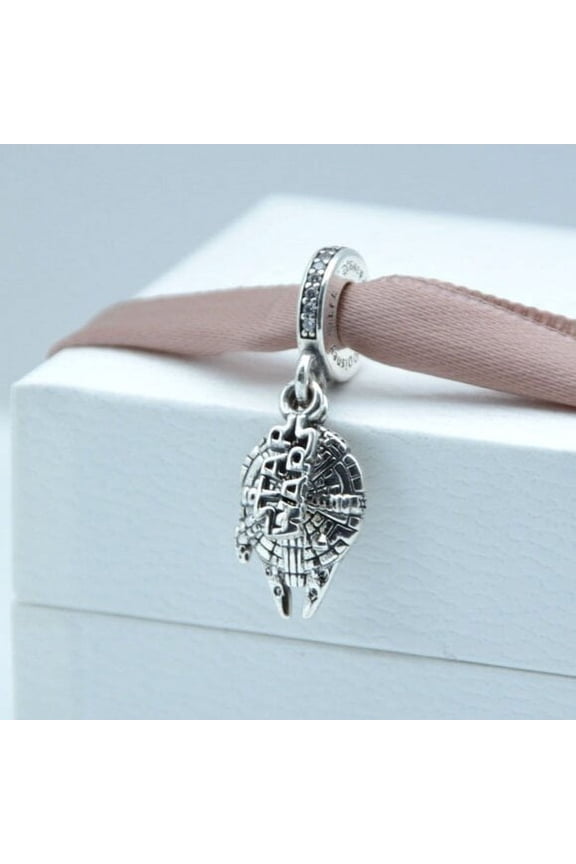 Star Wars Millennium Falcon Dangle Charm S925 Sterling Silver with box