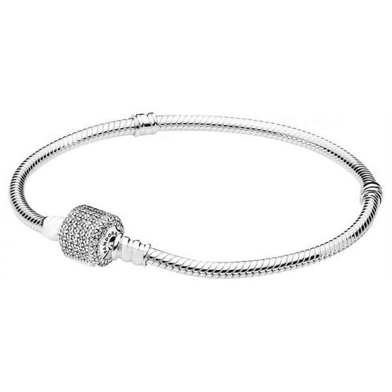 Mesh Chain Charm Bracelet Sterling Silver CZ Love Clasp Ginger Lyne Collection, Women's, Size: One Size