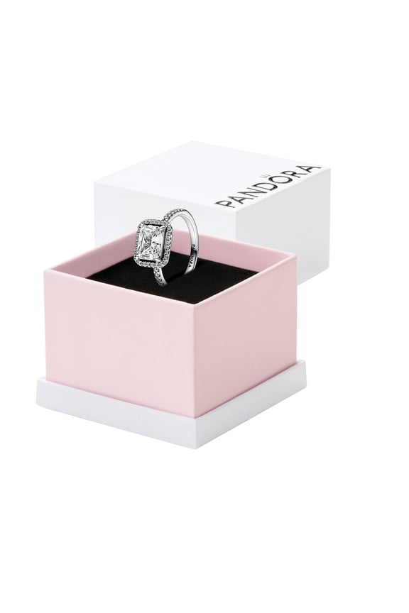 Sterling Silver Ring With Clear Cubic Zirconia, Size 60, With Gift Box
