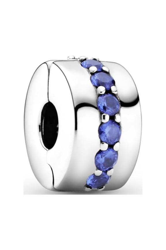 Sterling Silver and Blue Sparkle Clip Charm