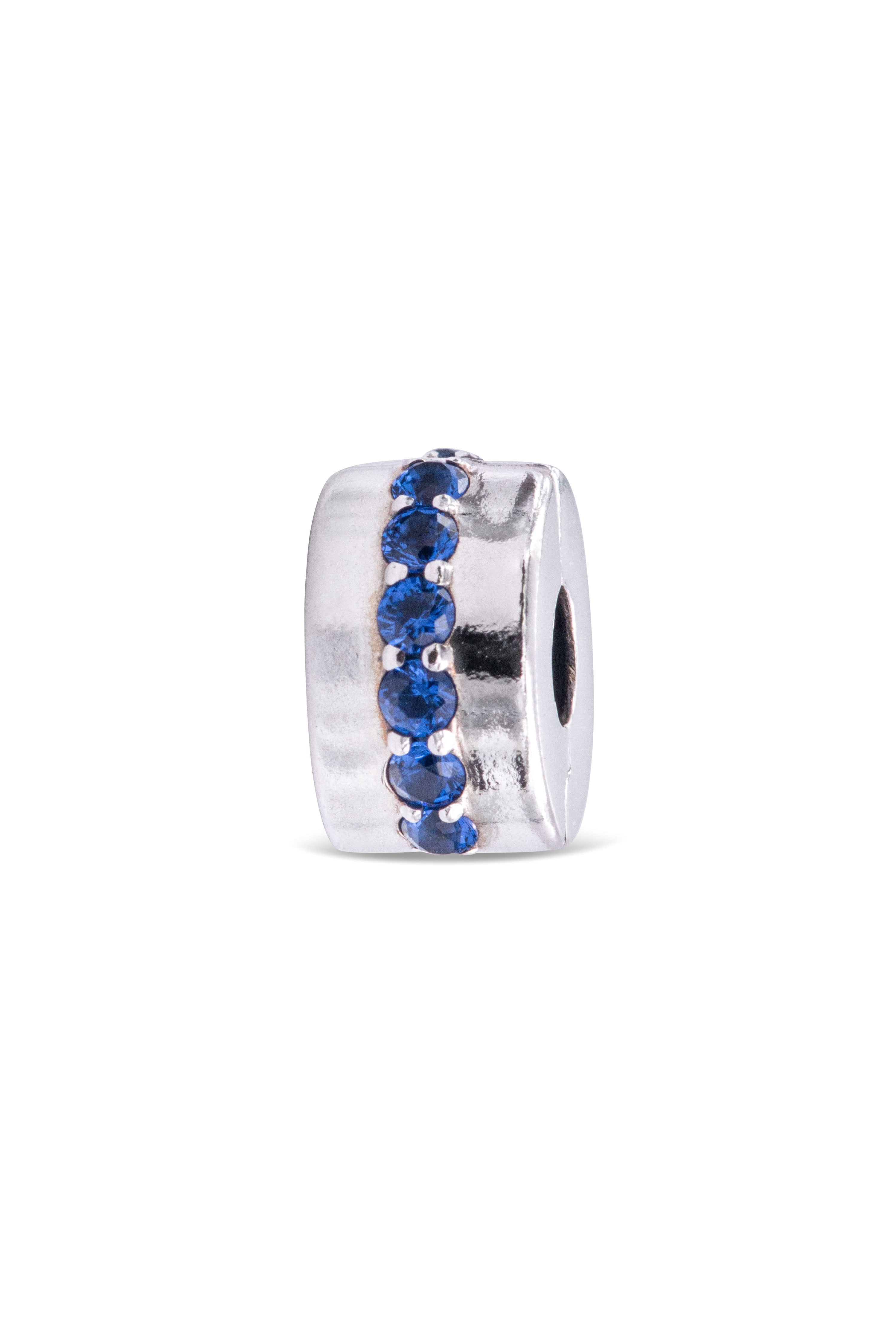 Pandora Sterling Silver and Blue Sparkle Clip Charm