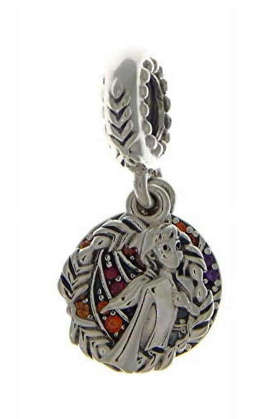 Sterling Silver with Red Cubic Zirconia Disney Frozen Anna Dangle Charm