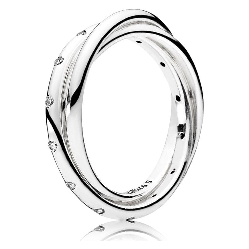 New Authentic Pandora Swirling Symmetry Ring 191034CZ Size 52 W Hinged Box  | eBay
