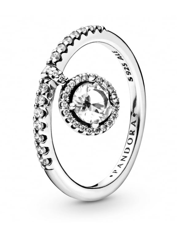 Timeless Clear Dangling Round Sparkle Ring