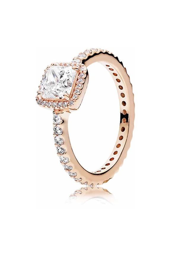 Timeless Elegance Ring Rose & Clear CZ