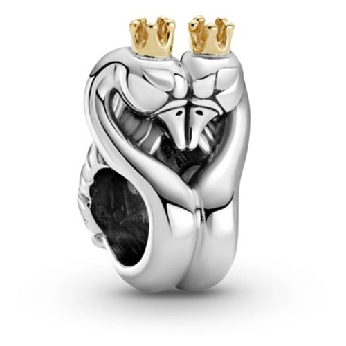 Pandora Two-Tone Swans & Heart Charm