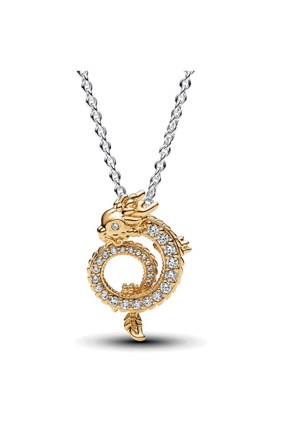 Two-tone Chinese Year of the Dragon Collier Necklace