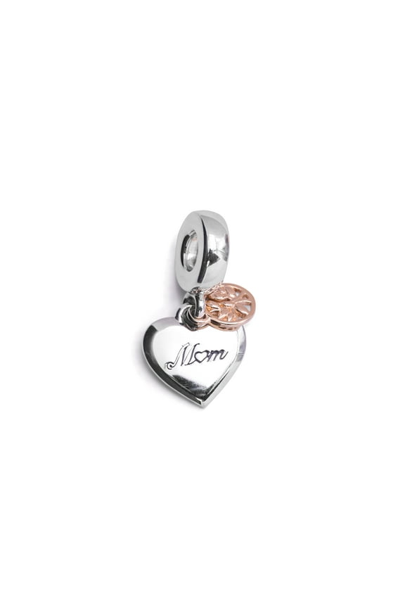 Two-tone Family Tree & Heart Dangle Charm