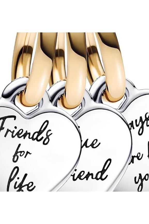 Two-tone Splittable Friendship Triple Dangle Charm