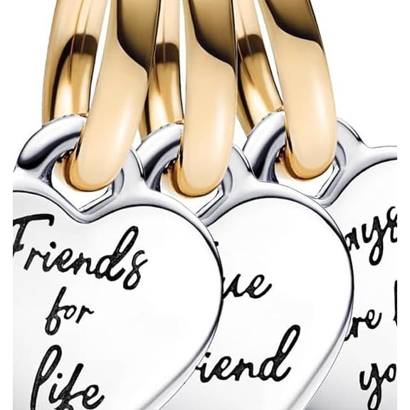 Pandora Two-tone Splittable Friendship Triple Dangle Charm