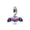 thumbnail image 1 of Pandora Vampire Winged Heart Dangle Charm - Compatible Moments Bracelets - Jewelry for Women - Gift for Women in Your Life - Made with Sterling Silver & Enamel, 1 of 2