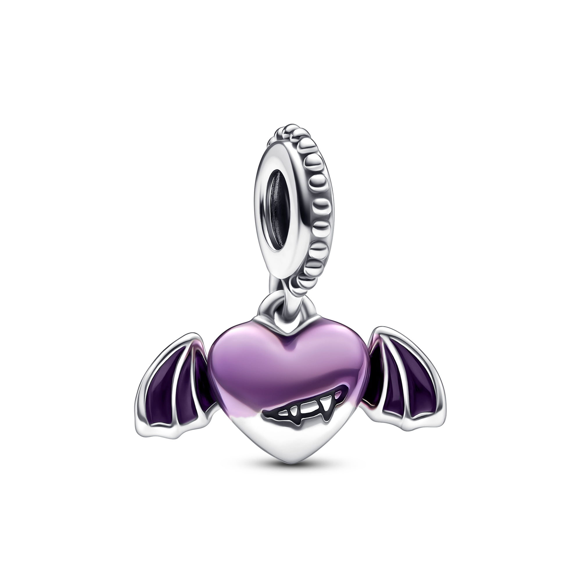 Pandora Vampire Winged Heart Dangle Charm - Compatible Moments Bracelets - Jewelry for Women - Gift for Women in Your Life - Made with Sterling Silver & Enamel