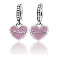Pandora Women's Sterling Silver Mother & Daughter Hearts Pink Pendant