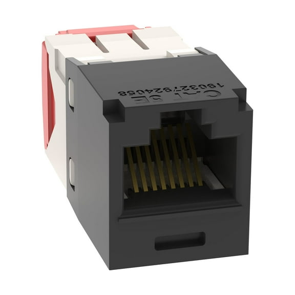 Panduit CJ5E88TGBL Mini-Com Cat5e TX-5e Modular Jack, Black, Box of 50