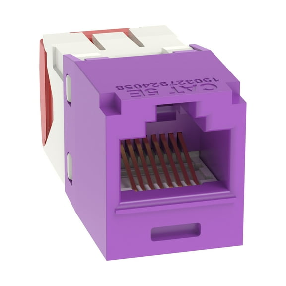 Panduit CJ5E88TGVL Mini-Com Cat5e TX-5e Modular Jack, Violet, Box of 50