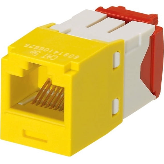 Panduit CJ5E88TGYL-24 Cat5e Mini-Com Jack Module, Yellow, Pack of 24