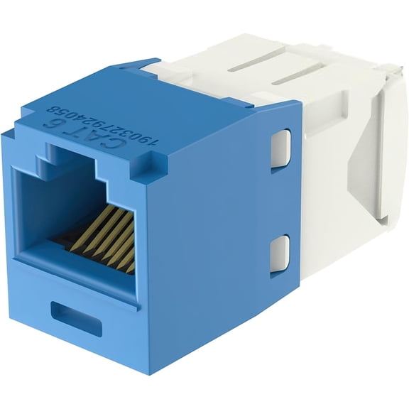 Panduit CJ688TGBU Mini-Com TX6 Plus Category 6 UTP RJ45 TG Jack Module, Blue, Toolless, T568A/T568B Compatible