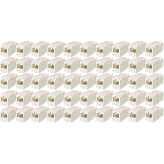 Panduit CJ688TGIW TX6 Plus Category 6 Mini-Com UTP RJ45 TG Toolless Jack Modules, Off White, Pack of 50
