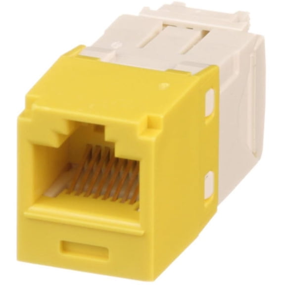 Panduit CJ688TGYL Category 6 TX6 PLUS Mini-Com UTP Jack Modules, Yellow, TG Style, Toolless, RJ45 Ethernet High Performance Network Module, T568A/T568B Wiring