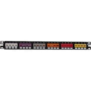 Panduit CPP24FMWBLY 24-Port Mini-Com Flush Mount Patch Panel, Black 1U