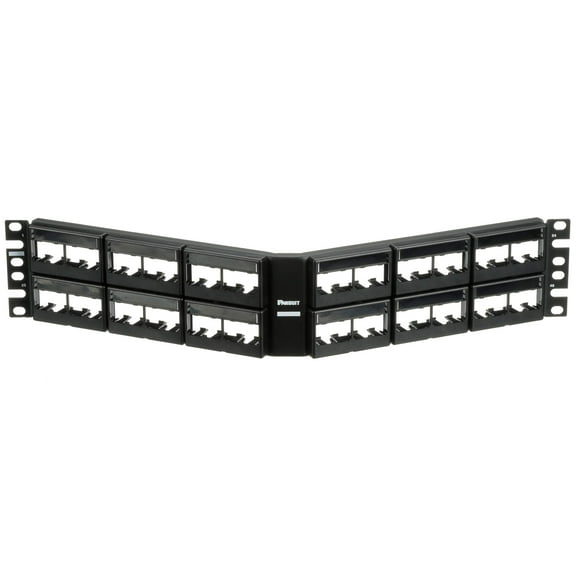 Panduit CPPLA48WBLY Angled 48-Port Patch Panel, Black CA3