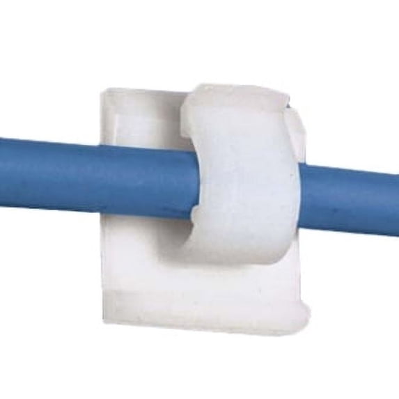 Cable Clip, Nylon 6/6, 0.38 in Bundle Dia., Natural, 1 in L, 100 PK