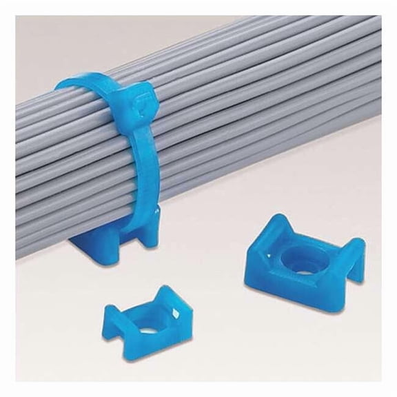 Panduit Cable Tie Base,Saddle,Aqua,Tefzel,PK100 TM3S10-C76