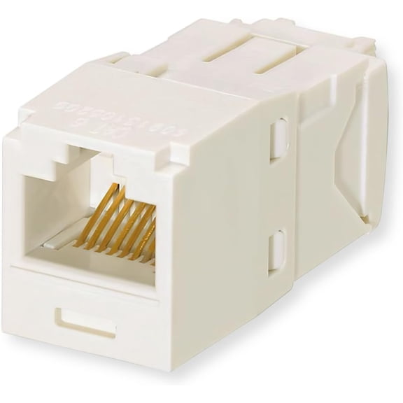 Panduit Category 6 TX6 Plus Mini-Com UTP Jack Module, TG Style, Toolless RJ45 Ethernet Keystone Jack, T568A/T568B, Off White, CJ688TGIW