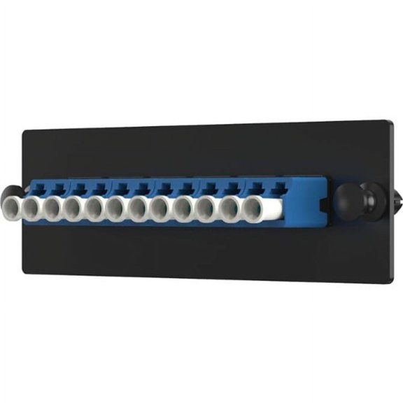 Panduit FAP12WBULCZ Single-Mode 12-Port Fiber Adapter Panel with Zirconia Ceramic Split Sleeve, Blue