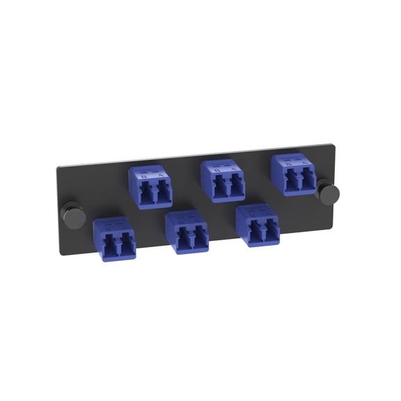 Panduit FAP6WBUDLCZ Single-Mode 6-Port Fiber Adapter Panel with Zirconia Ceramic Split Sleeve, Blue CA3