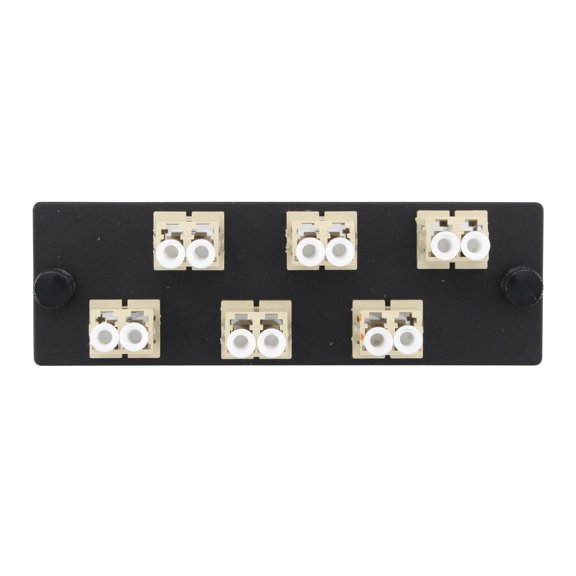 Panduit FAP6WEIDLC Loaded Fiber Optic Adapter Panel, 6 LC Duplex, Multimode