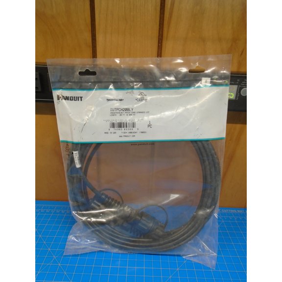 Panduit IUTPCH20BLY Industrial Networking Cable CAT5E UPT Patch Cord w/ Caps
