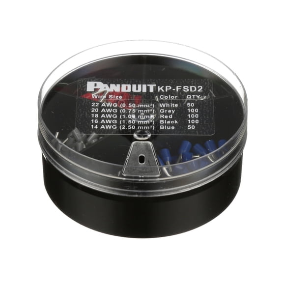 Panduit KP-FSD2 Vinyl Insulated Ferrule Kit, #22 - 14 AWG CA3