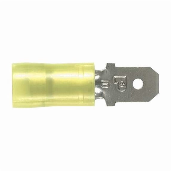 Panduit Male Disconnect, Yellow, 12-10AWG, PK50 DNF10-250M-L
