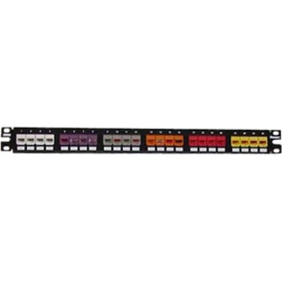 Panduit CPP24FMWBLY 24-Port Flat Flush-Mount Patch Panel, Black