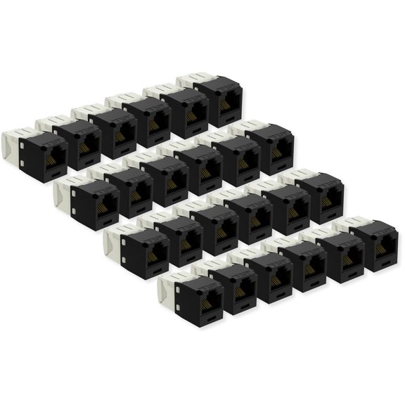 Panduit Mini-Com TX6 Plus Cat6 UTP RJ45 Toolless Keystone Jack Module, Black, T568A/T568B, PoE+/PoE++, UL 2043 Plenum Rated, Model CJ688TGBL