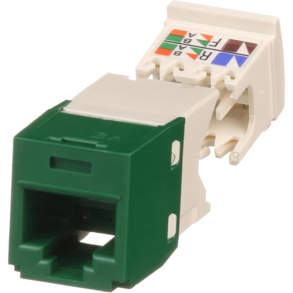 Panduit Mini-Com TX6 Plus Category 6 UTP RJ45 Toolless Jack Module, TG Style, Green, T568A/T568B, CJ688TGGR