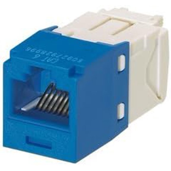 Panduit Mini-Com TX6 Plus Giga-Channel Category 6 RJ45 UTP Jack Module, Blue, Box of 50