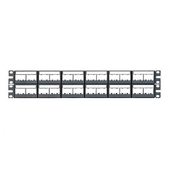 Panduit Mini-com Modular Faceplate Patch Panels - Patch Panel - Black - 2u - 19"/23" - 48 Ports