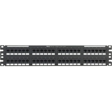 Panduit NetKey NK6XPPG48Y Network Patch Panel - 48 Port(s) - 48 x RJ-45 - 2U High - Black - 19" Wide - Rack-mountable