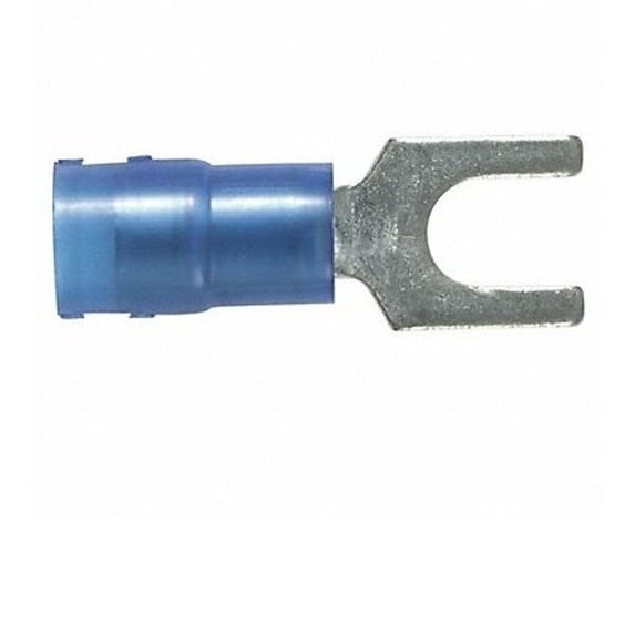 Panduit PN14-6F-C Fork Terminal, Nylon Insulated, 18 - 14 AWG, #6 Stud Size, Blue (100-Pack) CA2